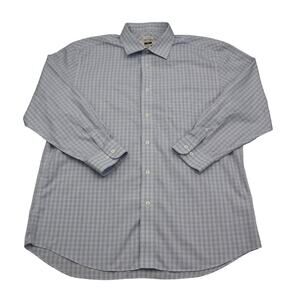 Joseph Abbound Shirt Mens 32 Blue Plaid Button Up Long Sleeve Collared Top